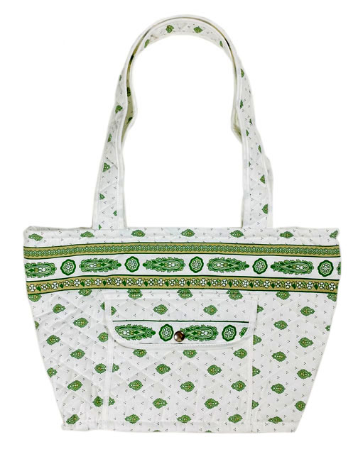 Provence pattern tote bag (Marat d'Avignon / Bastide green)